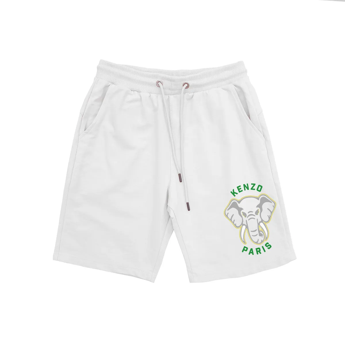 Kenzo University Jungle Team Elephant Logo Shorts Style Number: D 335 Color: White Black